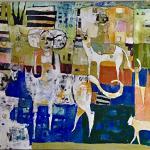 Familiar, acrylic on canvas, 60 x 108